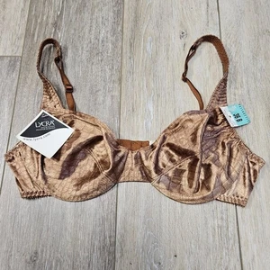Vassarette Vintage Y2K Animal Print Snakeskin Brown Underwire Bra Women's 36B - Picture 1 of 10