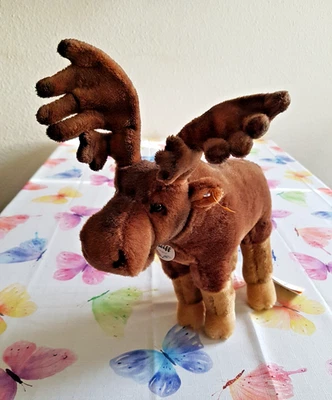 STEIFF Elch Edvin KFS Knopf Fahne Schild Weihnachten ca. 30 cm NEU - Bild 1 von 4