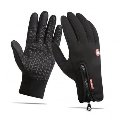  Guantes cálidos con pantalla táctil de invierno para exteriores, resistentes al agua a prueba de viento pequeños negros Foto 1 de 4