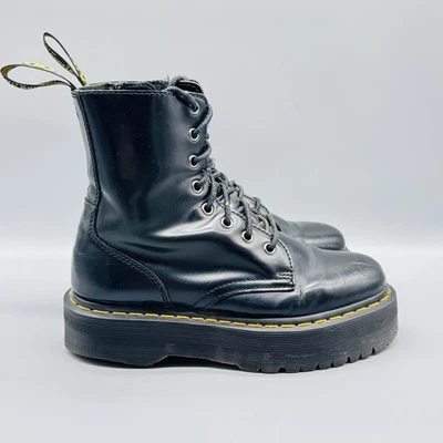 Botas Dr Martens Mujer 10 Cuero Negro Jadon Plataforma Con Cordones Combate Gruesas Foto 1 de 4