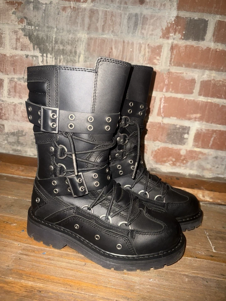 Harley Davidson Women’s leather Uplift Buckle Side-zip Combat boot Size 7m - Image 1 of 4