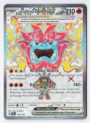 Hearthflame Mask Ogerpon ex 192/167 - SV06: Twilight Masquerade Ultra Rare NM - Image 1 of 2