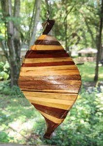 Handgefertigter Naturholz Wind Spinner - Gartenkunst - 10" - dreht sich großartig! - Bild 1 von 8