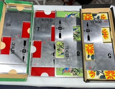 J-R Aluminum Duplicate Bridge SET "B" Boards 5-8 With Vintage Cards Complete EUC - Image 1 of 4