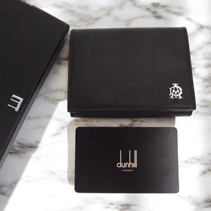 Dunhill Leather Coin Case coin purse, men's, logo color black almost unused - Picture 1 of 14