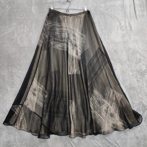 Maxi Falda Dana Buchman Seda 4 Transparente Forrada de Satén Clásica Chic Preppy Retro  - Imagen 1 de 8