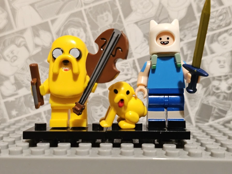 Lego Adventure Time Finn The Human & Jake The Dog Minifigures dim038 dim026 - Image 1 of 4