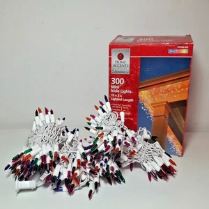 Holiday Time 300 Icicle MultiColor Christmas Lights White Wire 18' - Picture 1 of 8
