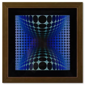 Impresión Victor Vasarely OND - II de la série Vega 1971 enmarcada - Imagen 1 de 1