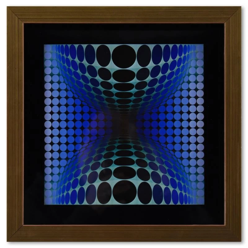 Victor Vasarely Ond - II De La Série Vega Gerahmt 1971 Aufdruck - Bild 1 von 1
