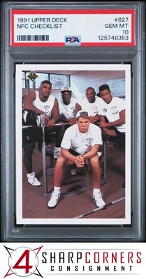 Cubierta superior 1991 #627 NFC lista de verificación Brett Favre PSA 10 Foto 1 de 3
