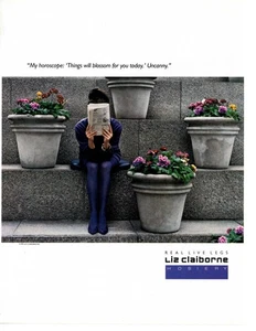 1990s Liz Claiborne Hosiery Magazine Ad ~ Purple/Blue Tights High Heels 1992 - Picture 1 of 1