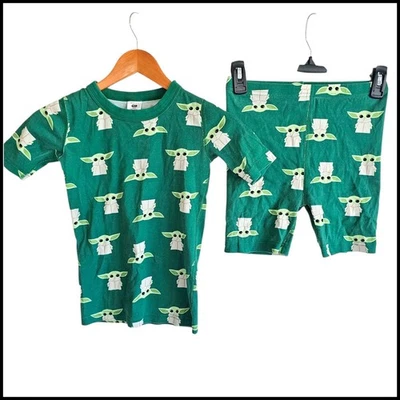 Hanna Anderson Star Wars Mandalorian Grogu Pajama Set Kids Green Outfit 150 12 - Image 1 of 4