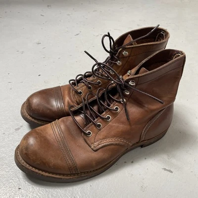 Red Wing 8111 Iron Ranger 皮革工作骑行传统靴 美国制造 8.5 D — 第 1/4 张图片