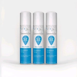 3x Summer's Eve Baby Powder Desodorante Spray 2oz ¡NUEVO! ¡FRESCO! ENVÍO GRATIS - Imagen 1 de 1