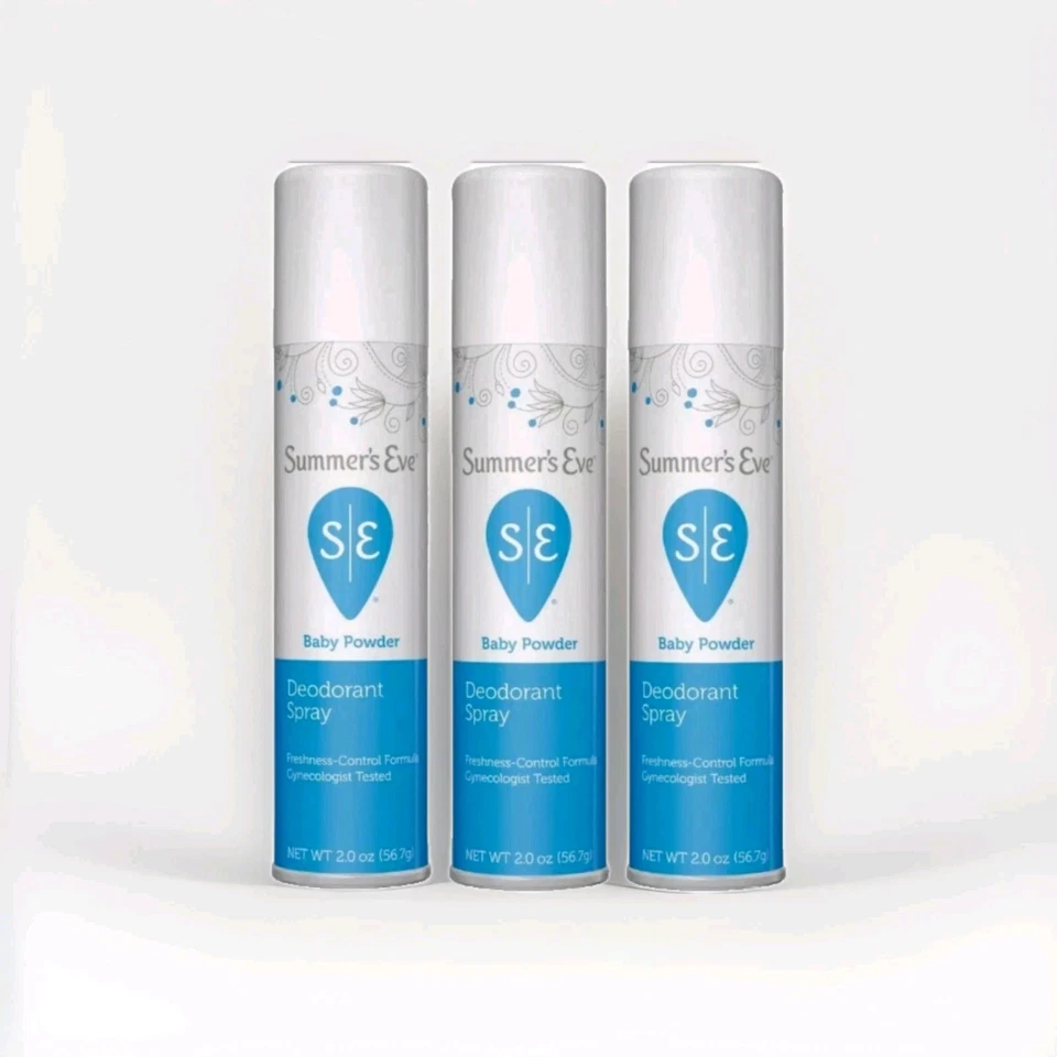 3x Summer's Eve Baby Powder Desodorante Spray 2oz ¡NUEVO! ¡FRESCO! ENVÍO GRATIS - Imagen 1 de 1