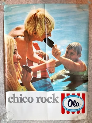 Cartel publicitario de helado OLA 1969 VERANO EUROPEO CHICO ROCK POPSICLE AÑOS 60 Foto 1 de 4