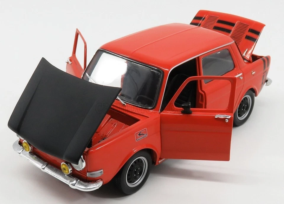 SIMCA 1000 RALLYE 1971 ORANGE NOREV 185700 1:18 LHD CAPOT NOIR AVEC OUVRANT - Photo 1/4