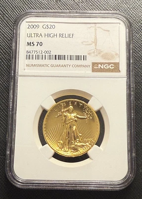US 2009 Gold 1 oz $20 NGC MS70 Ultra High Relief - Image 1 of 2