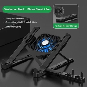 Foldable Desk Tablet Mount Bracket Cooler Fan Stand for 11-17 inch - Photo 1/14