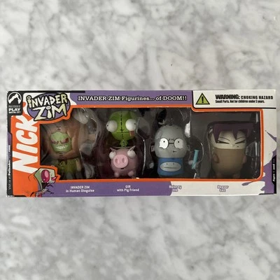NIB Invader ZIM Set 4 Figurines of Doom GIR DIB GAZ 2005 Nickelodeon Palisades - Image 1 of 4