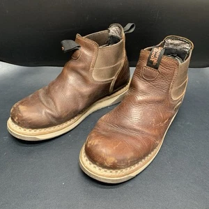 Georgia 5” Chelsea Boot Mens Size 10.5 Brown Leather Work Boots Pull On. - Picture 1 of 11