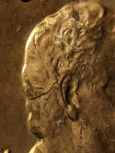 1959 D Lincoln Memorial Penny Error Small Cent Red Interior Die Crack Break - Picture 1 of 6