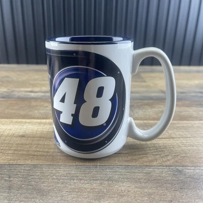 Taza de café NASCAR Jimmie Johnson #48 con logotipo blanco Foto 1 de 4