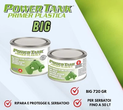 KIT POWER TANK PRIMER GRANDE TRATTAMENTO SERBATOIO MOTO IN PLASTICA RESINA ABS