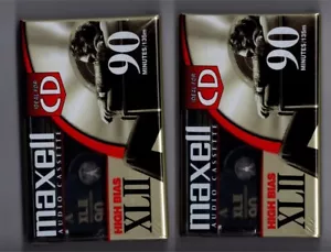 2x MAXELL XL II 90 min Audio Cassette Tape High Bias - Foto 1 di 2