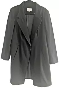 Veronika Maine Black Felt Wool Coat with lining Size 14 - Picture 1 of 9
