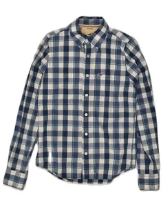 HOLLISTER Mens Shirt Small Blue Check Cotton NC04 - Picture 1 of 3