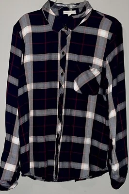 Copper Key Women’s Long Sleeve Button Down Shirt Black Plaid Size Small - Image 1 of 4