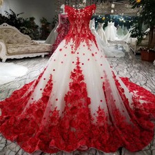 red bridal gown