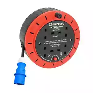 10m/30ft Camping Tent Electric Mains Hook Up Extension Reel 16A Power Cable - Picture 1 of 1
