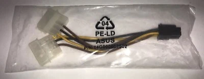 NEW- Asus Power Cable 14G000602502  Card 4 Pin (Molex) to 6 Pin Video Card (BB) - Image 1 of 4