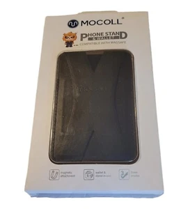 Mocoll Phone Stand Leather Black Card Wallet IPhone 12 Series Compatible Magsafe - Picture 1 of 19