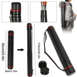 43.3in Adjustable Arrow Quiver w/ 2 Foam Hold Arrow Storage Bag For 12-24 Arrows - Bild 1 von 12