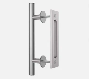 (2) 12" Sliding Barn Door Handles Pull Flush Hardware Set Stainless Steel #686 - Picture 1 of 5