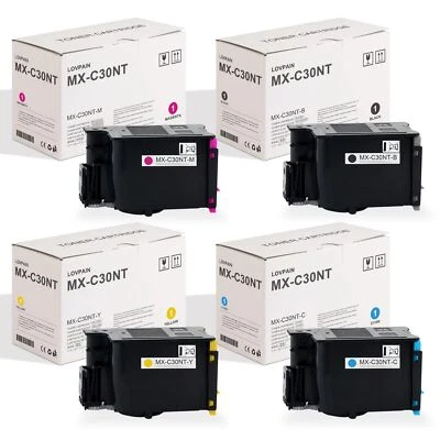 MX-C30NT Toner Cartridges 4-Pack for Sharp MX-C250F C300W C300P, Compatible - Image 1 of 4