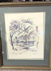 Litografía en acuarela firmada por John Haymson The Raleigh Tavern, Williamsburg, Virginia - Imagen 1 de 8