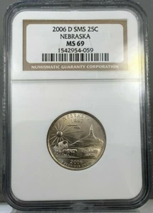 2006-D SMS 25c NEBRASKA State Quarter NGC MS69 - Picture 1 of 2