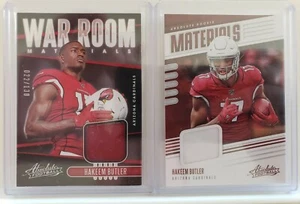 2x Lot Hakeem Butler 2019 Panini Absolute War Room /130 & Rookie Materials  - Bild 1 von 2