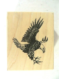 Briefmarke Amerika Weißkopfseeadler Holz Gummistempel F-415 - Bild 1 von 4