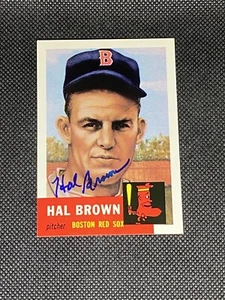 Hal Brown Boston Red Sox 1991 Topps Archives 1953 Signed Auto Card #184 ~ COA - Picture 1 of 3