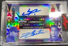 2023 SERGIO PEREZ CHARLES LECLERC Auto Leaf Vibrance FORMULA 1 Autograph F1 Card