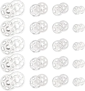 120 Sets Plastic Sew-On Snap Buttons Fasteners Buttons Invisible Sewing on Snap - Picture 1 of 8