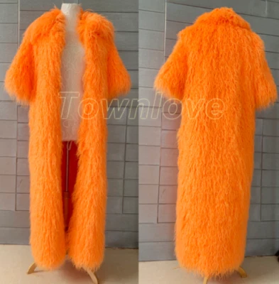 Womens Warm Faux Mongolian Lamb Sheep Fur Coat Long Hair Overcoat Outwear Jacket - Image 1 of 4