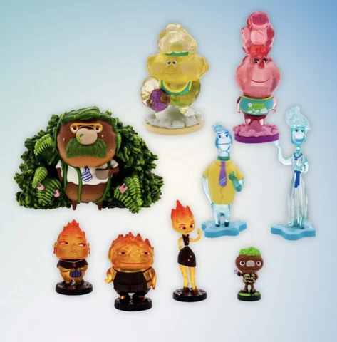 Disney PIXAR Elemental 2023 Deluxe 9pc Figurine Set Ember Wade Clod Gale-IN HAND Cover