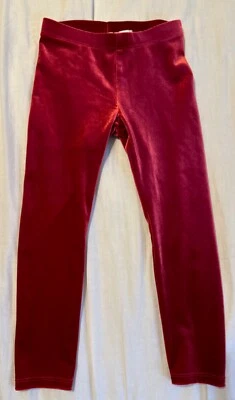 Janie and Jack Merry and Bright Red Velvet Leggings Pants EUC Girls Size 4 - Image 1 of 2